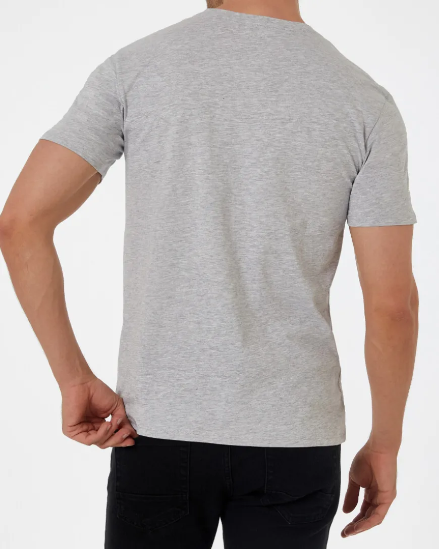 Meliertes Basic T-Shirt X-Mail, Rundhalsausschnitt-KiK Onlineshop Flash Sale