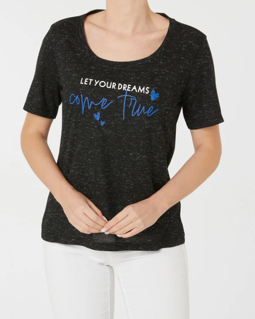 Meliertes T-Shirt Janina, Rundhalsausschnitt-KiK Onlineshop Best Sale