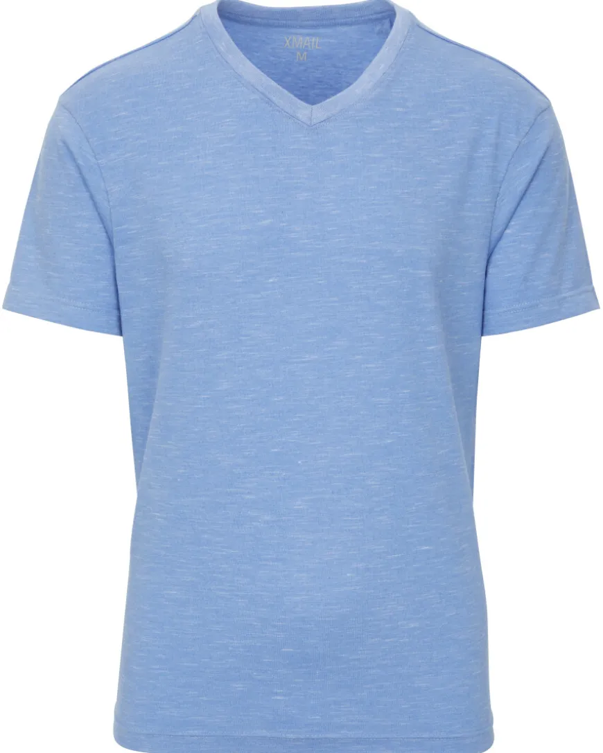 Meliertes T-Shirt X-Mail, V-Ausschnitt-KiK Onlineshop Discount