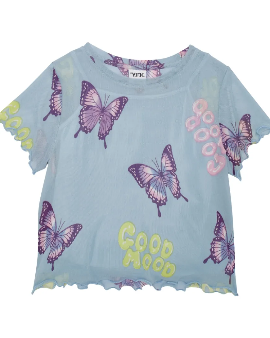 Mesh T-Shirt Y.F.K., mit Spaghettitop-KiK Onlineshop Hot