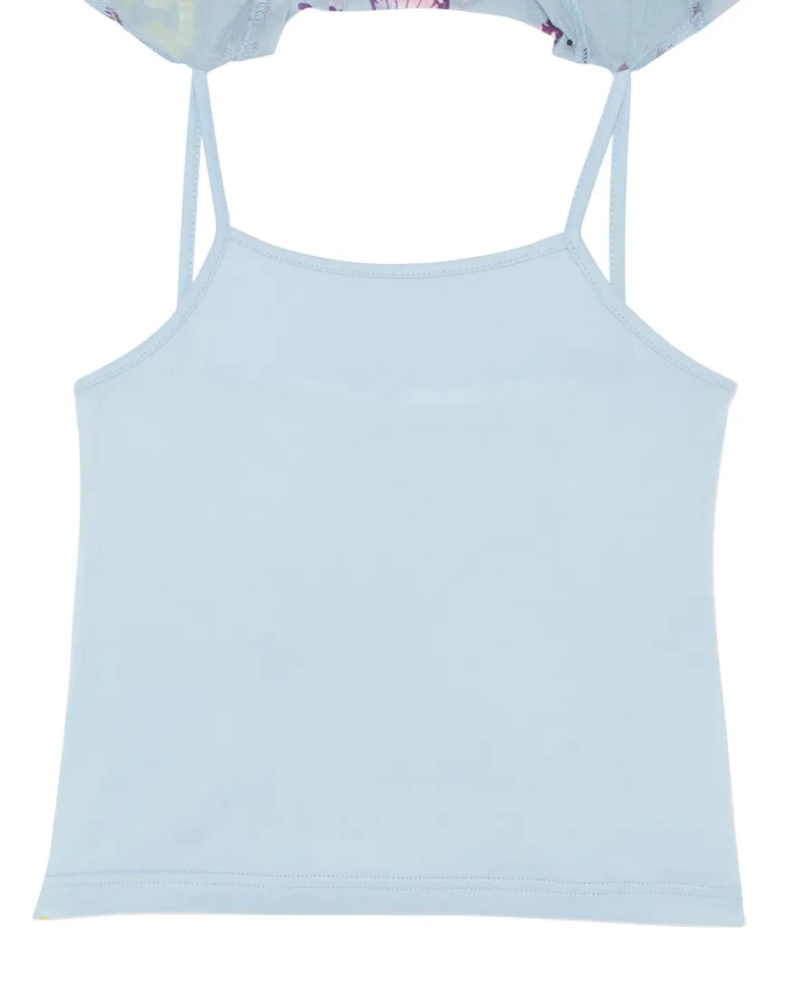 Mesh T-Shirt Y.F.K., mit Spaghettitop-KiK Onlineshop Hot