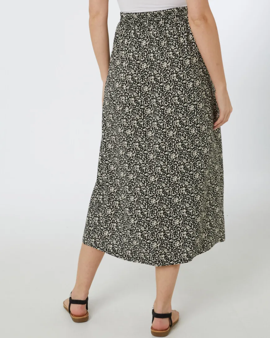 Midirock aus Viskose Janina, teilelastischer Bund-KiK Onlineshop Online