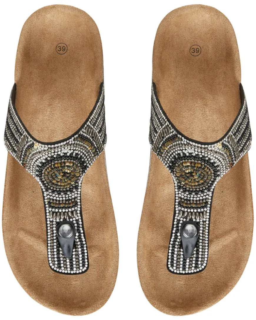 Modische Zehentrenner Janina, Perlenbesatz-KiK Onlineshop Store