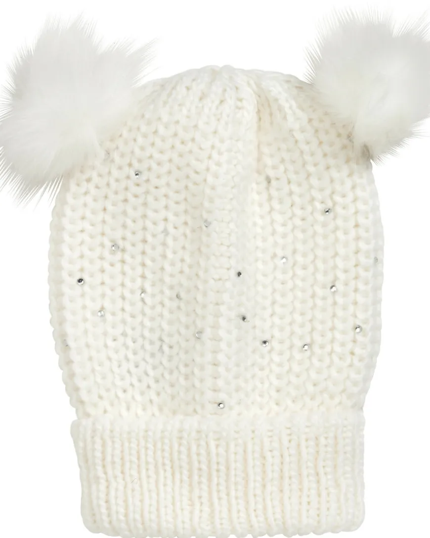 Mütze mit Strasssteinen Bommel-KiK Onlineshop Sale