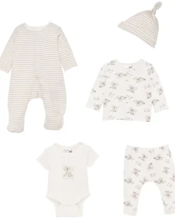 Newborn Mütze + Langarmshirt + Strampler + Body + Hose Ergee, 5-tlg. Set-KiK Onlineshop Flash Sale