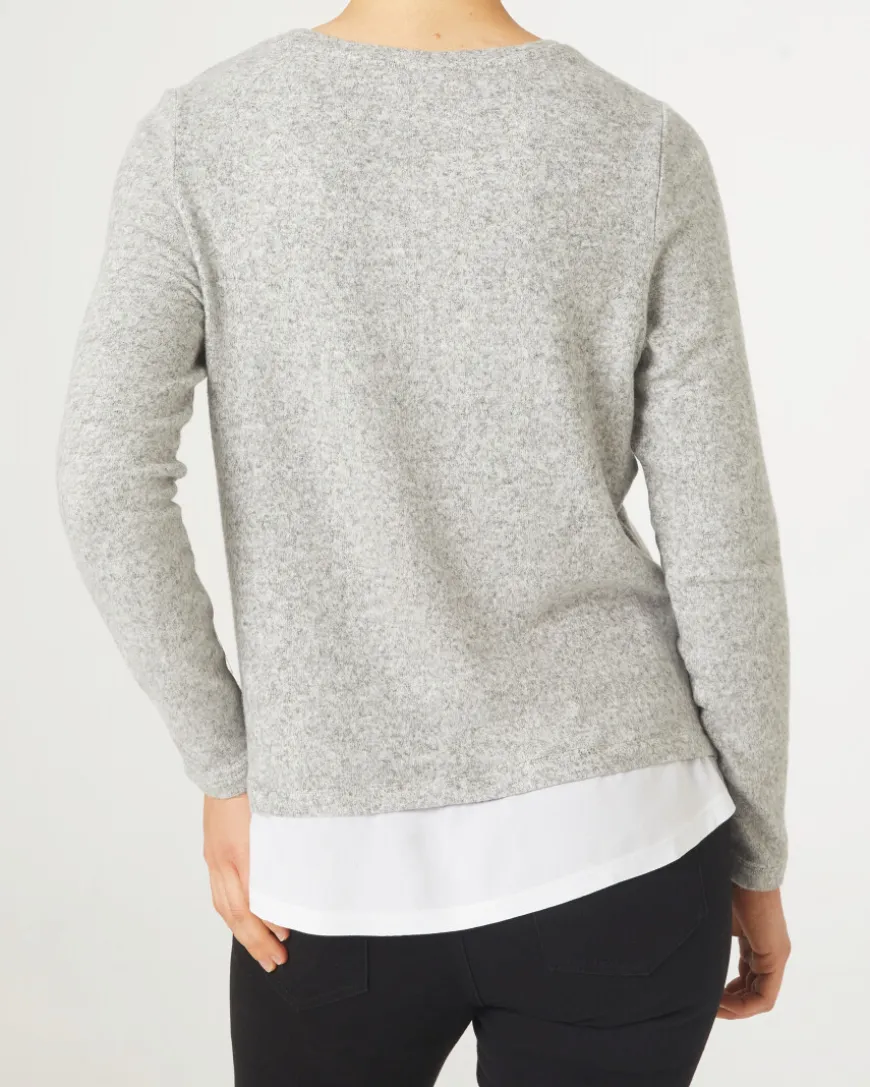 Pullover mit Bluseneinsatz Janina, Rundhalsausschnitt-KiK Onlineshop New