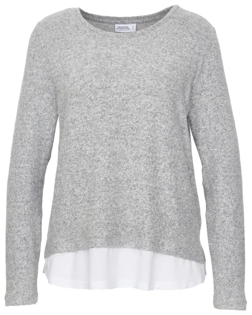 Pullover mit Bluseneinsatz Janina, Rundhalsausschnitt-KiK Onlineshop New