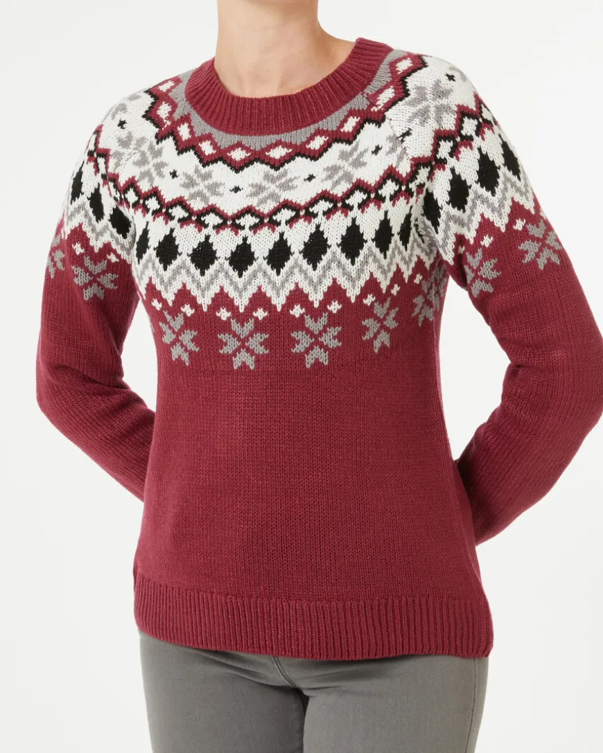 Pullover Norwegermuster Janina, Rundhalsausschnitt-KiK Onlineshop Clearance