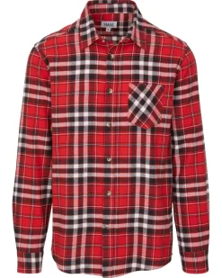 Rot kariertes Flanellhemd X-Mail, Knopfleiste-KiK Onlineshop Cheap