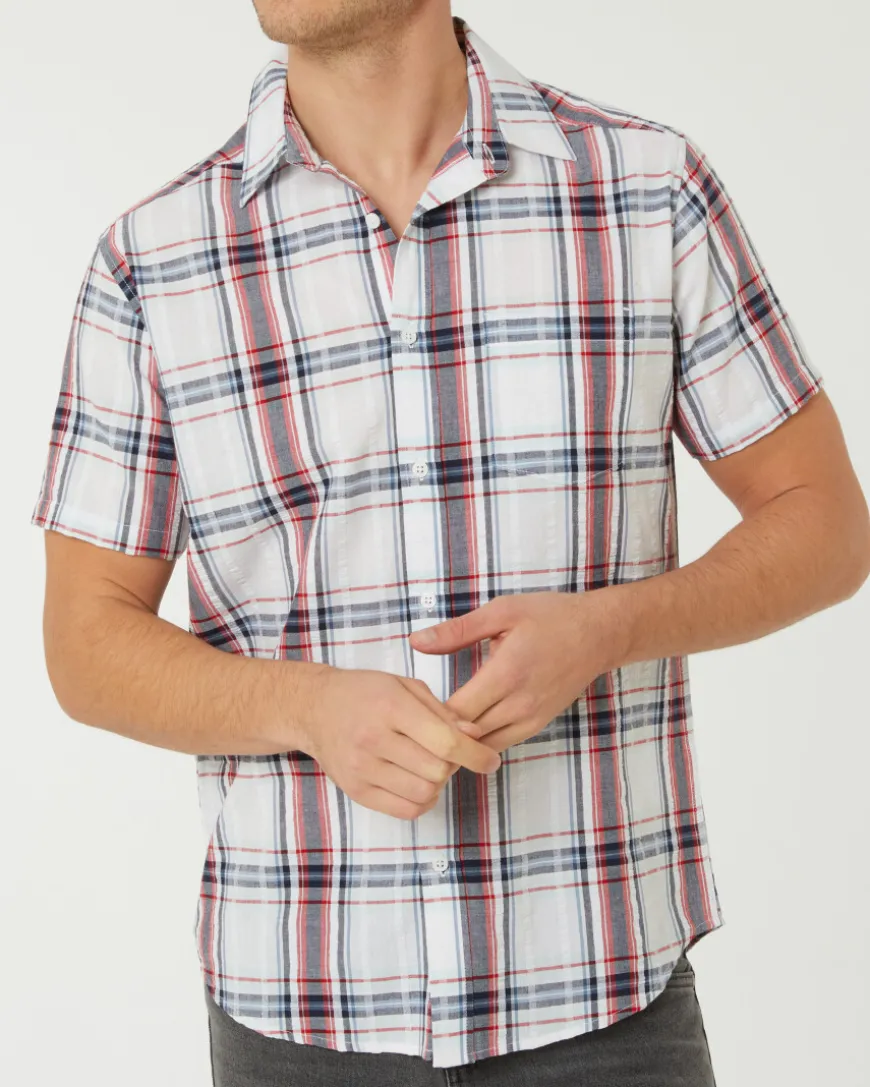Seersucker-Hemd X-Mail, Abgerundeter Saum-KiK Onlineshop Discount