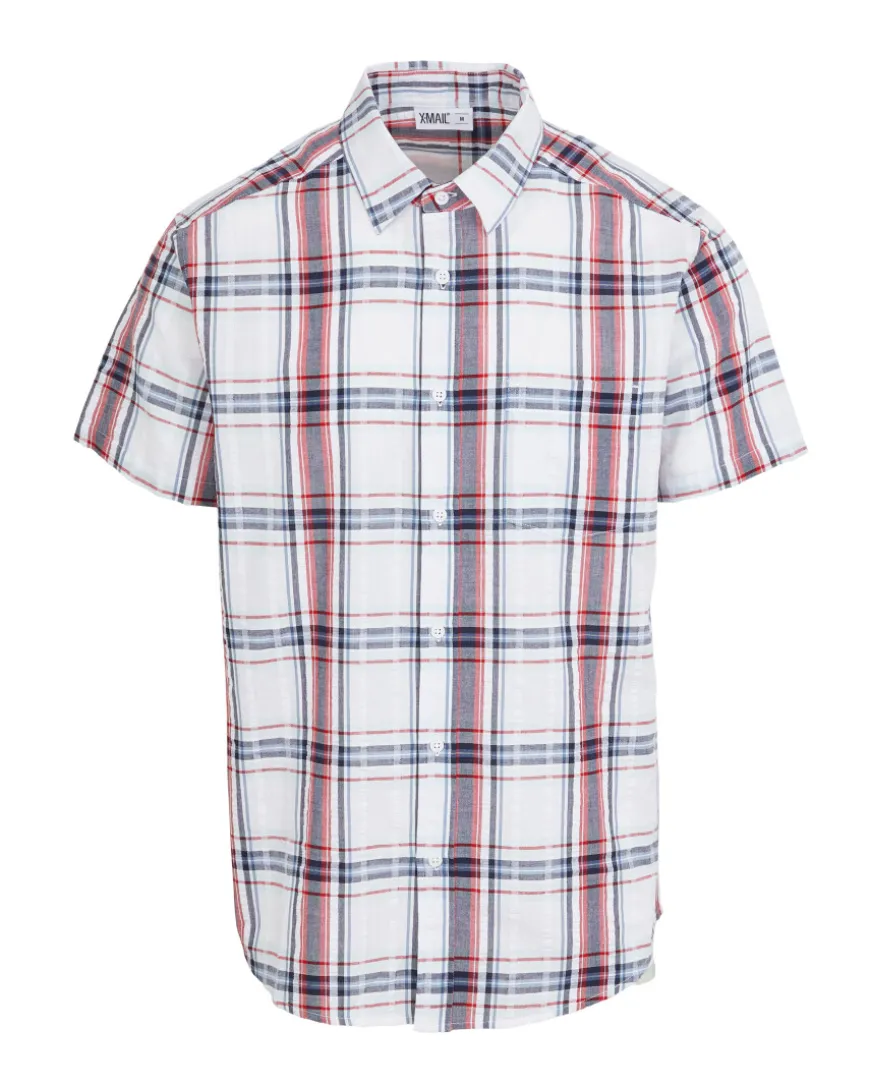 Seersucker-Hemd X-Mail, Abgerundeter Saum-KiK Onlineshop Discount