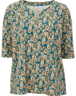 Shirt Blumen Janina curved, 3/4-Arm-KiK Onlineshop Cheap