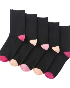 Socken mit Kontrastelementen 5er-Pack, Janina-KiK Onlineshop Hot