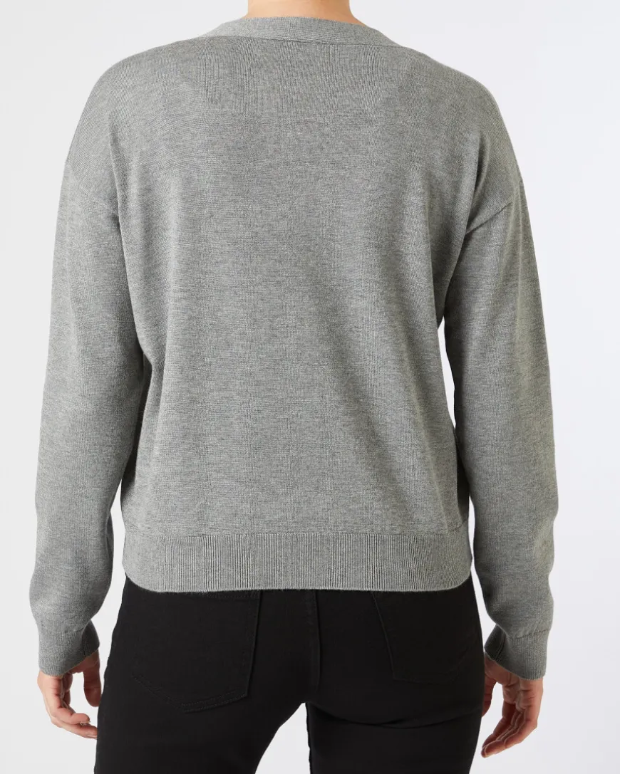 Strickjacke in Melange Janina, Knopfleiste-KiK Onlineshop Cheap
