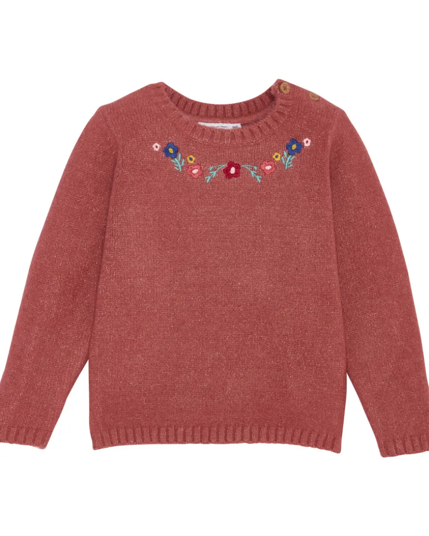 Strickpullover mit Blumenstickereien Ergee, Schulterknöpfe-KiK Onlineshop Sale