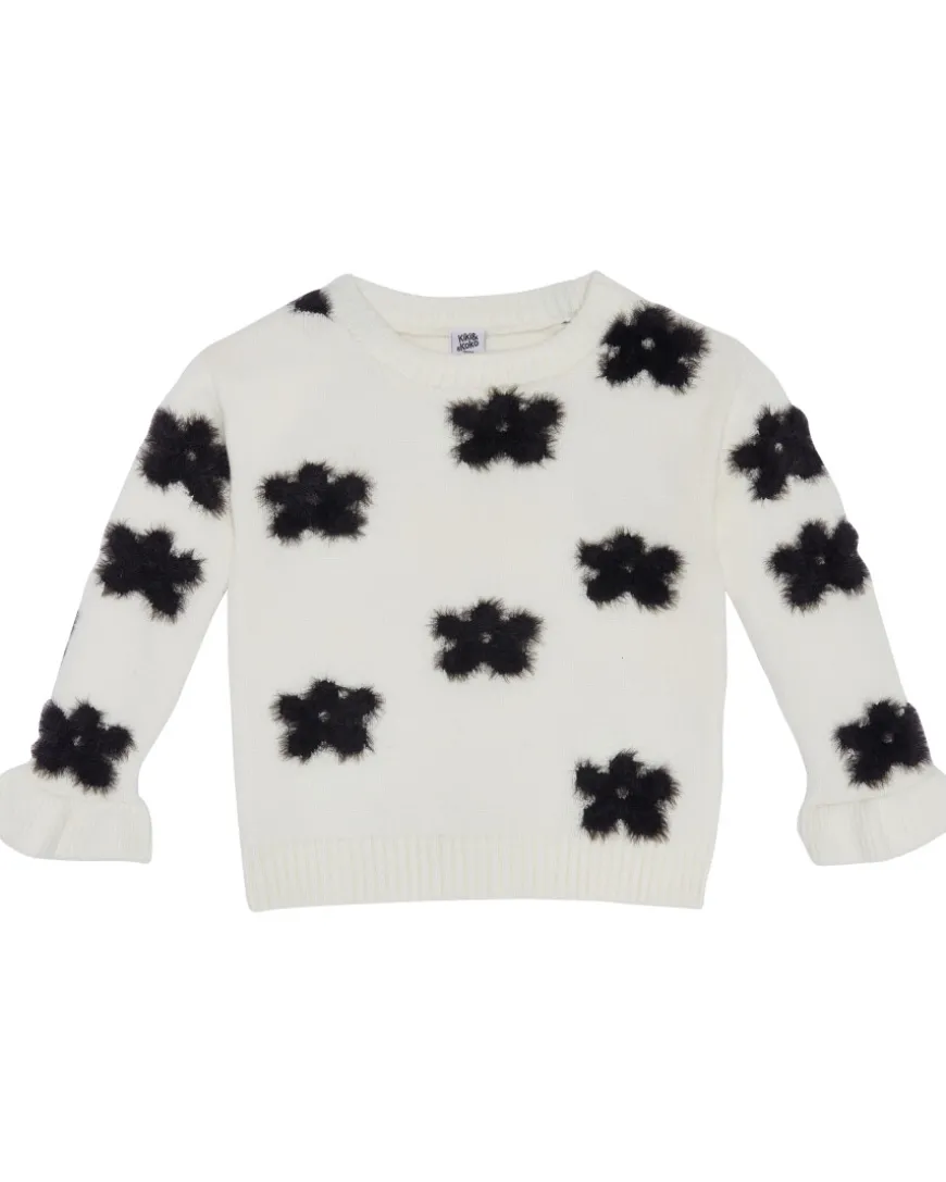 Strickpullover mit Blumen Rundhalsausschnitt-KiK Onlineshop Discount