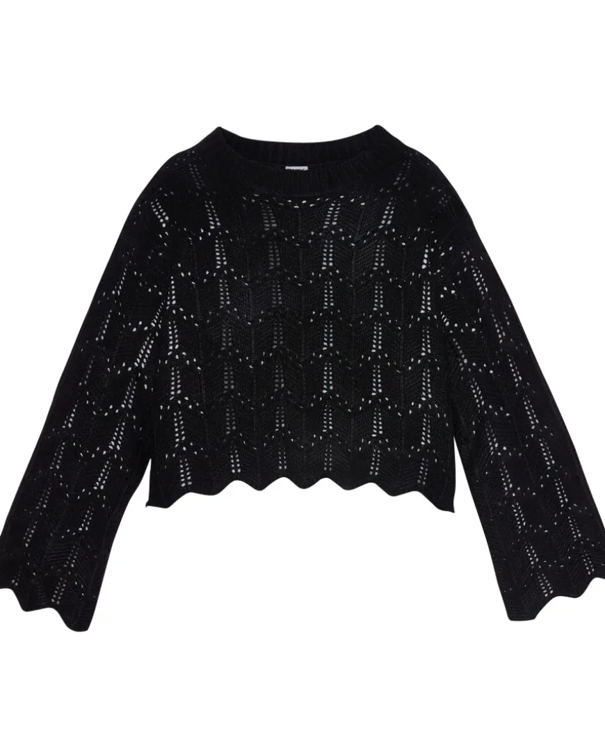 Strickpullover mit Lochstickereien Y.F.K., Rundhalsausschnitt-KiK Onlineshop Hot