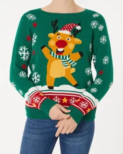 Strickpullover Weihnachten Janina, mit Licht und Sound-KiK Onlineshop Outlet
