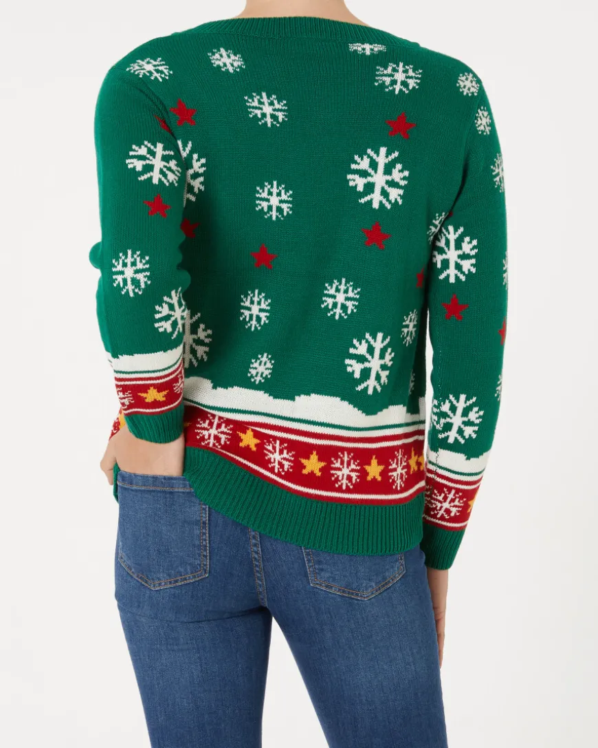 Strickpullover Weihnachten Janina, mit Licht und Sound-KiK Onlineshop Outlet