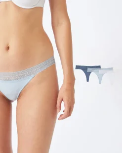 Strings mit breitem Spitzenbund 3er-Pack, Janina-KiK Onlineshop Clearance