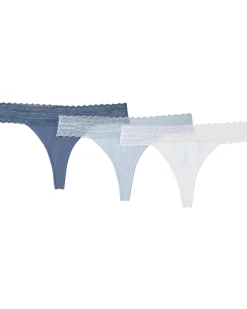 Strings mit breitem Spitzenbund 3er-Pack, Janina-KiK Onlineshop Clearance