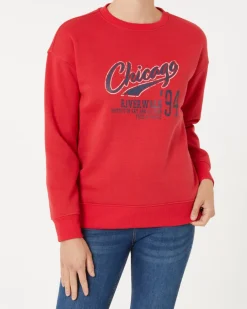 Sweatshirt mit Rippbündchen Janina, Rundhalsausschnitt-KiK Onlineshop Discount