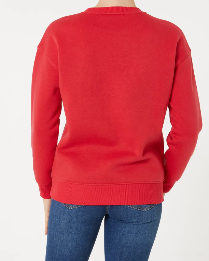 Sweatshirt mit Rippbündchen Janina, Rundhalsausschnitt-KiK Onlineshop Discount