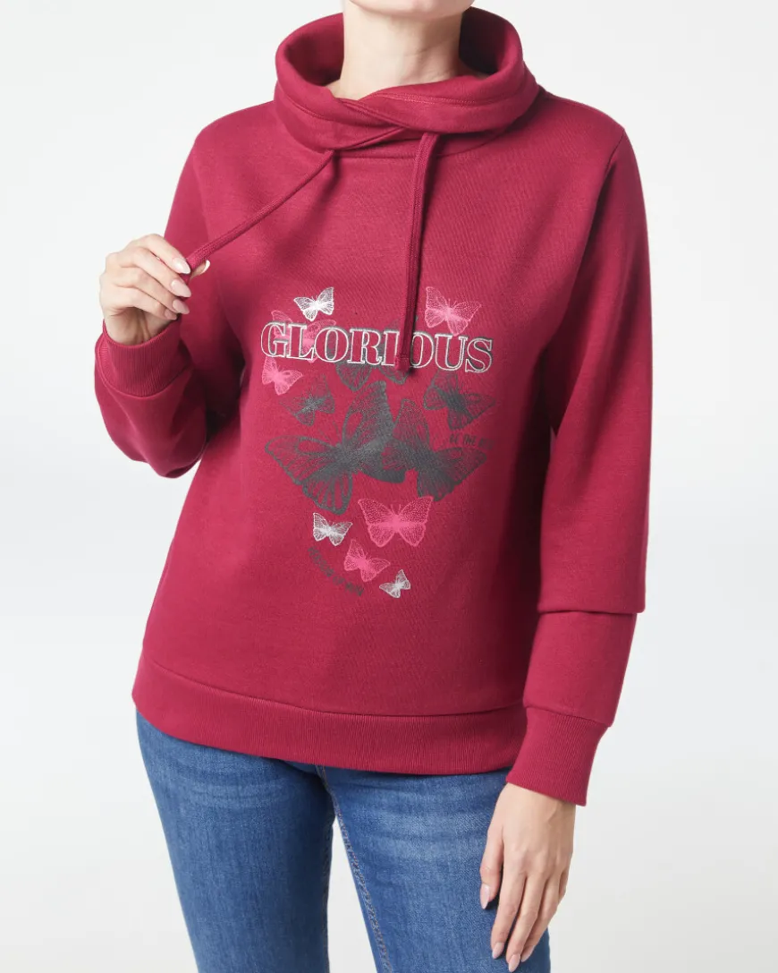 Sweatshirt mit Schalkragen Janina, Rippbündchen-KiK Onlineshop Best