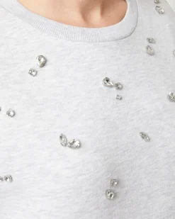 Sweatshirt mit Steinchen Janina, Rundhalsausschnitt-KiK Onlineshop Cheap