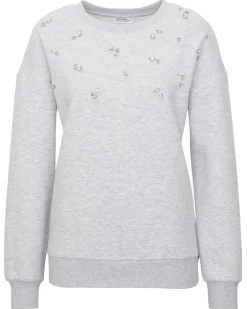 Sweatshirt mit Steinchen Janina, Rundhalsausschnitt-KiK Onlineshop Cheap