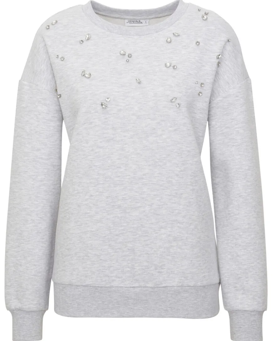 Sweatshirt mit Steinchen Janina, Rundhalsausschnitt-KiK Onlineshop Cheap