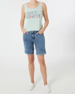 Tanktop mit Schriftzug Janina, Rundhalsausschnitt-KiK Onlineshop Fashion