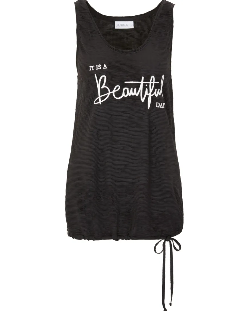 Tanktop mit Schriftzug Janina, Tunnelzug am Saum-KiK Onlineshop Discount