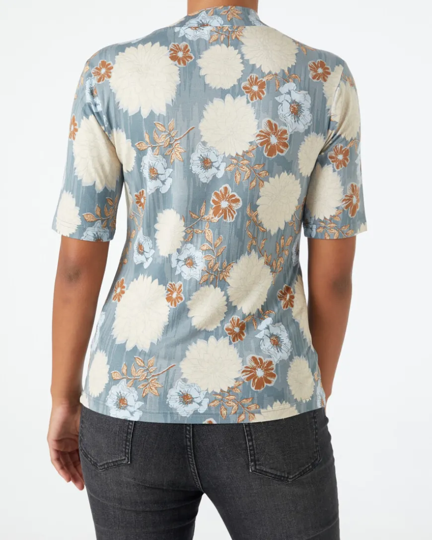 T-Shirt Blumenmuster Janina, mit Stehkragen-KiK Onlineshop Outlet