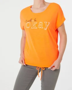 T-Shirt in Neonfarbe Janina, Tunnelzug am Saum-KiK Onlineshop Clearance