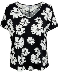 T-Shirt mit Cut-outs Janina curved, V-Ausschnitt-KiK Onlineshop Shop