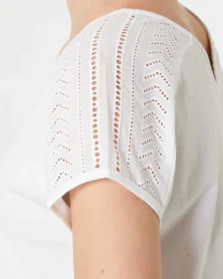 T-Shirt mit Lochmuster Janina, V-Ausschnitt-KiK Onlineshop Shop