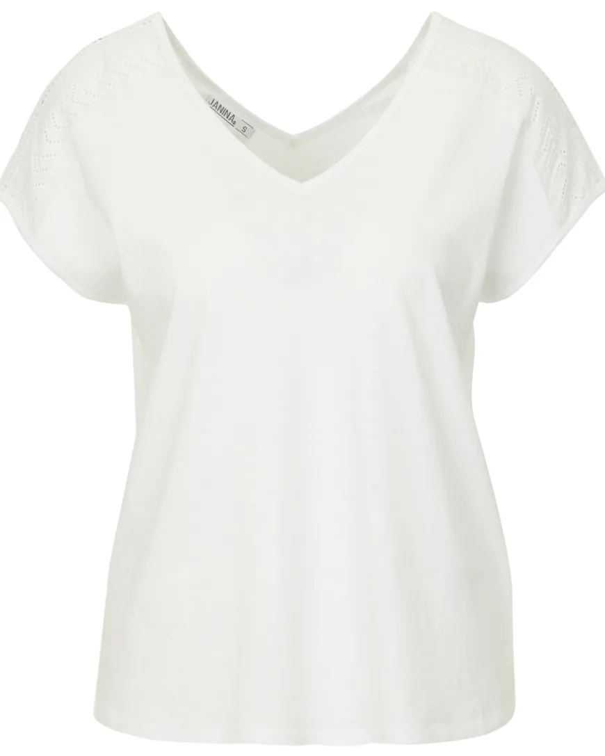 T-Shirt mit Lochmuster Janina, V-Ausschnitt-KiK Onlineshop Shop