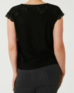T-Shirt mit Lochmuster Janina, Spitzendetails-KiK Onlineshop Online