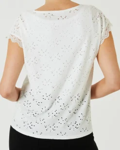 T-Shirt mit Lochmuster Janina, Spitzendetails-KiK Onlineshop New