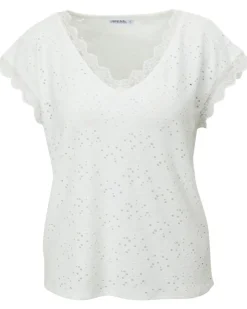 T-Shirt mit Lochmuster Janina, Spitzendetails-KiK Onlineshop New
