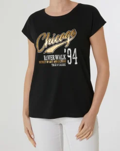 T-Shirt mit schimmerndem Print Janina, Rundhalsausschnitt-KiK Onlineshop Shop