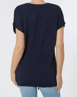 T-Shirt mit Schriftzug Janina, Tunnelzug am Saum-KiK Onlineshop Best Sale