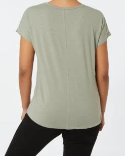 T-Shirt mit Spitze Janina, V-Ausschnitt-KiK Onlineshop Outlet