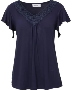 T-Shirt mit Spitzenausschnitt Janina, Stretchanteil-KiK Onlineshop Discount