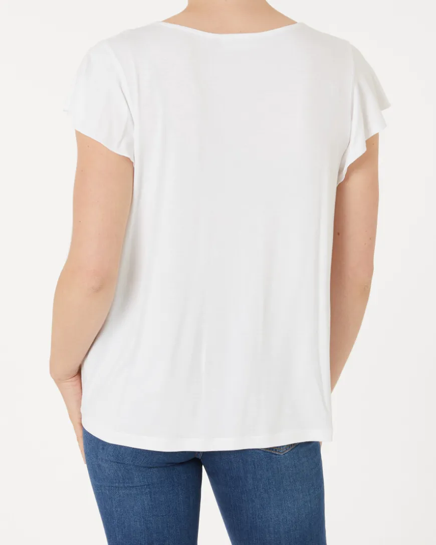 T-Shirt mit Spitzenausschnitt Janina, Stretchanteil-KiK Onlineshop Online
