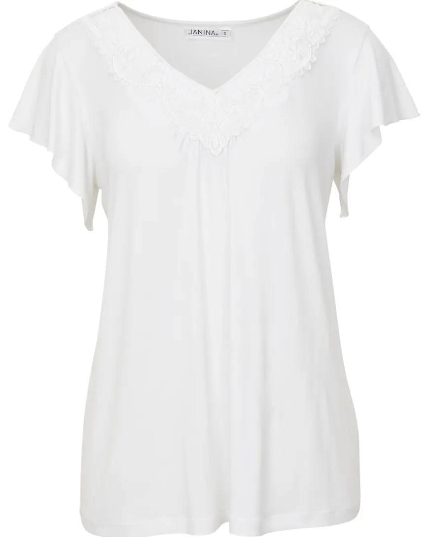 T-Shirt mit Spitzenausschnitt Janina, Stretchanteil-KiK Onlineshop Online