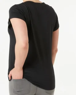 T-Shirt mit Spitzeneinsatz Janina, Y-Ausschnitt-KiK Onlineshop Discount