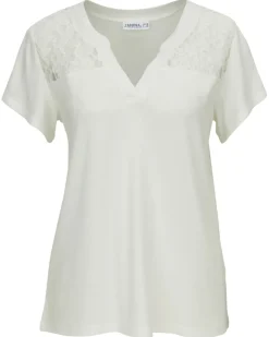T-Shirt mit Spitzeneinsatz Janina, Y-Ausschnitt-KiK Onlineshop Cheap