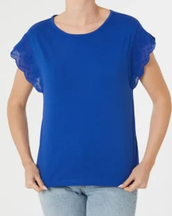T-Shirt mit Stickereien Janina, Rundhalsausschnitt-KiK Onlineshop Clearance